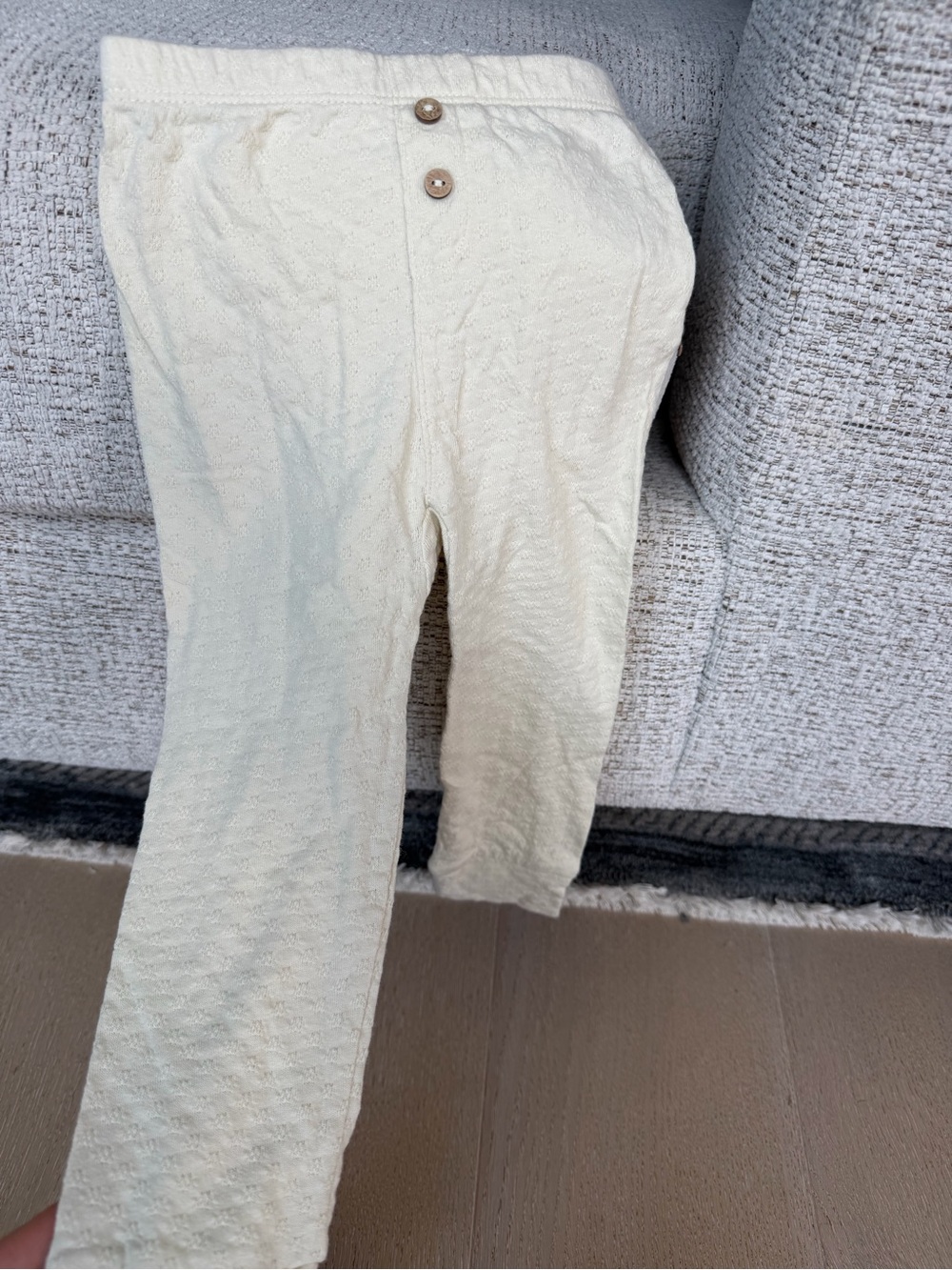 Quincy Mae Cream Textured Knit Baby/Toddler Leggings